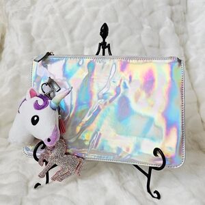 NWOT Iridescent Hologram Bag w/ Unicorn Charms